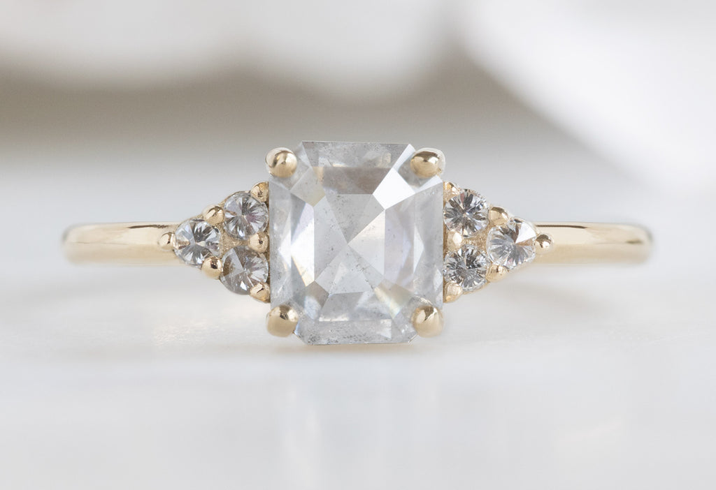 The Ivy Ring with an Emerald-Cut Opalescent Diamond