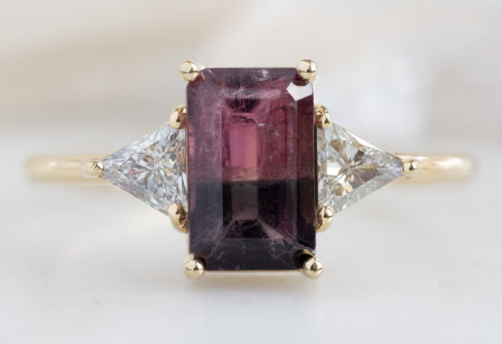 The Ivy Ring with an Emerald-Cut Watermelon Tourmaline