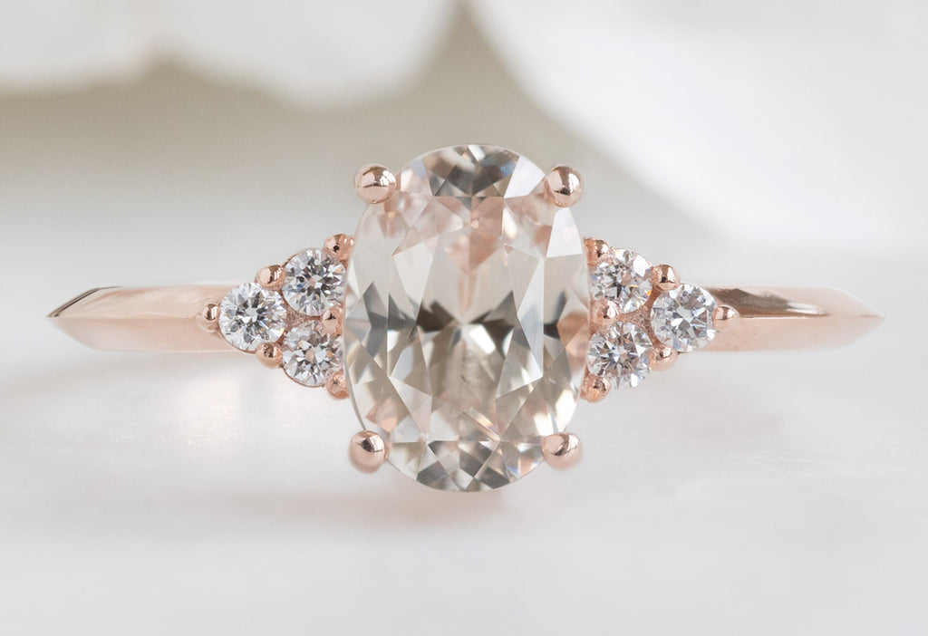 The Ivy Ring with an Oval-Cut Peach Sapphire