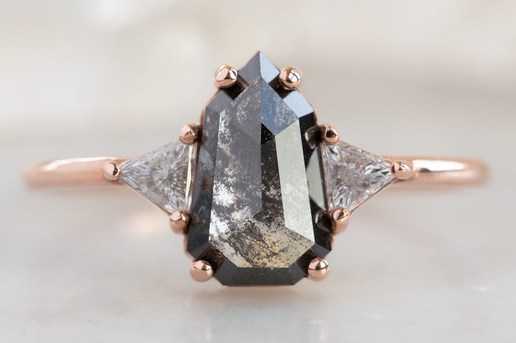 The Jade Ring with a Black Shield-Cut Diamond