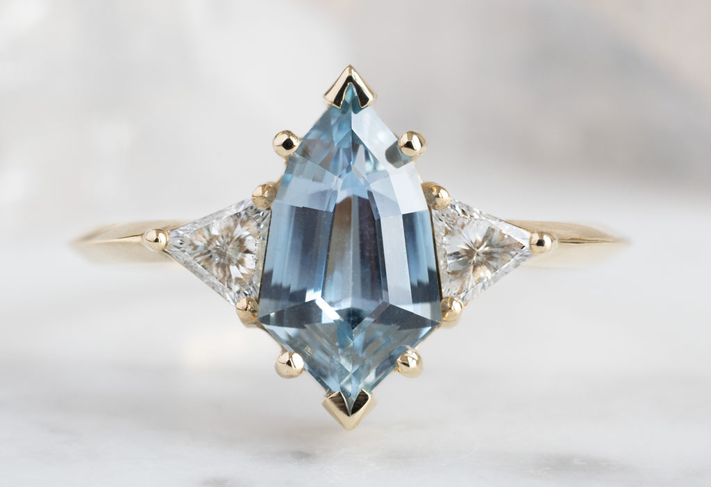 The Jade Ring with a Geometric Sapphire