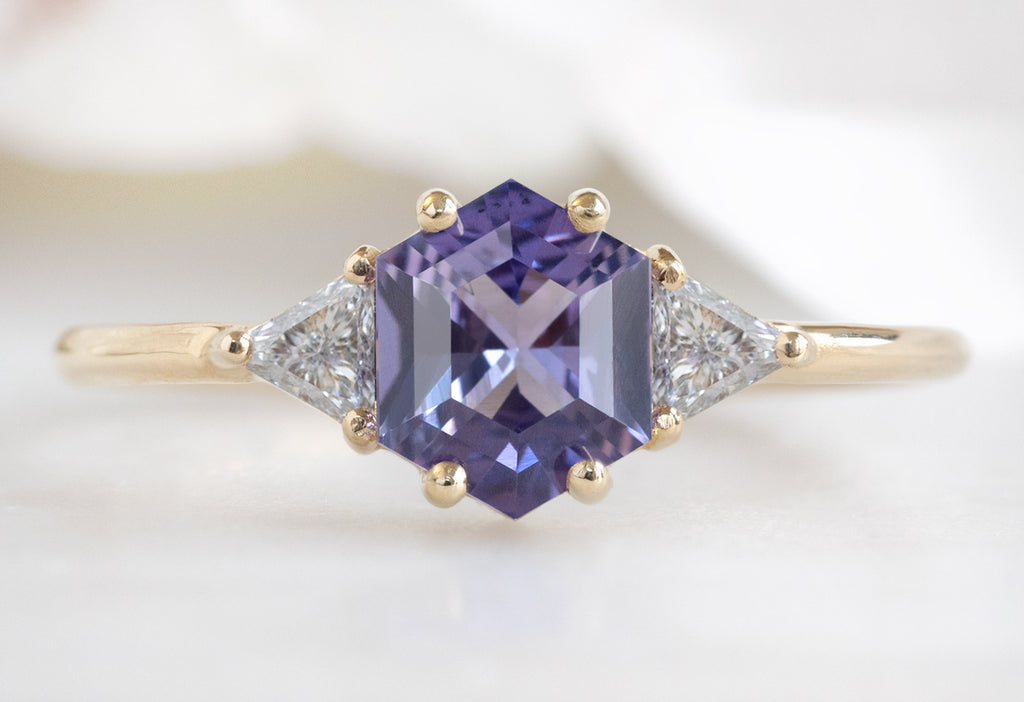 The Jade Ring with a Violet Sapphire
