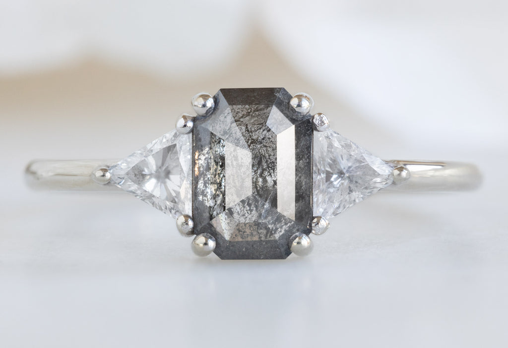 The Jade Ring with an Emerald-Cut Black Diamond