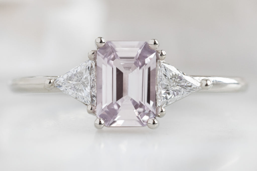 The Jade Ring with an Emerald-Cut Pink Sapphire
