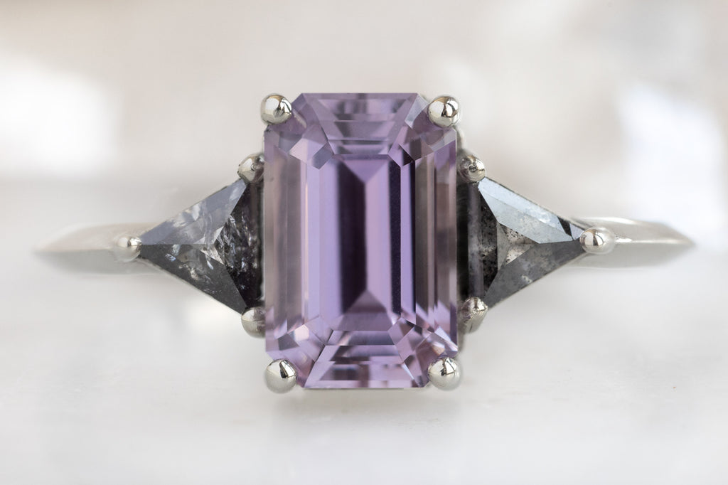 The Jade Ring with an Emerald-Cut Purple Sapphire