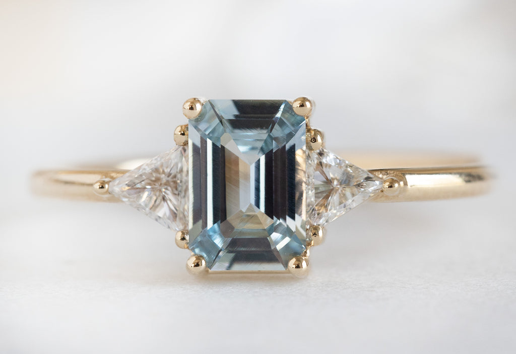 The Jade Ring with an Emerald-Cut Sapphire