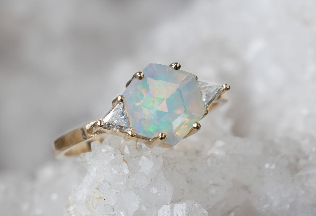 The Jade Ring with an Opal Hexagon