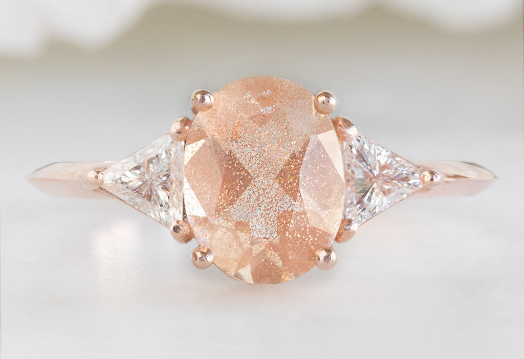 The Jade Ring with an Oval-Cut Sunstone