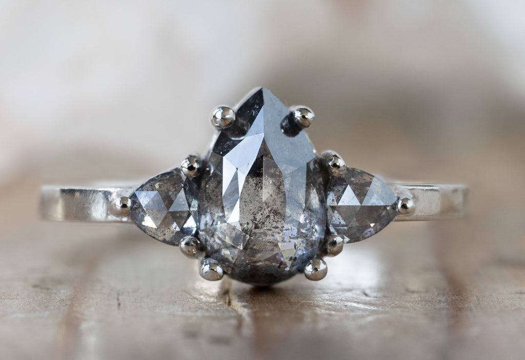 The Jade Ring with a Salt and Pepper Rose-Cut Diamond