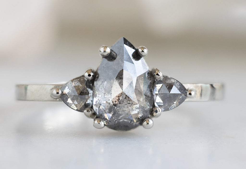 The Jade Ring with a Salt and Pepper Rose-Cut Diamond