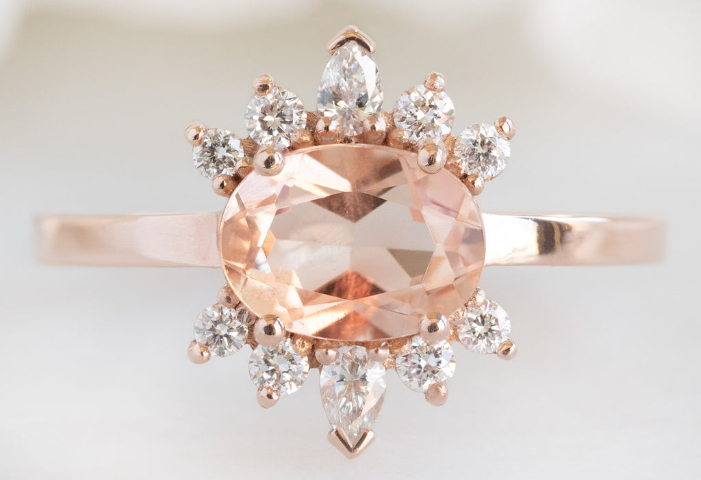 The Lotus Ring with an Oval-Cut Sunstone