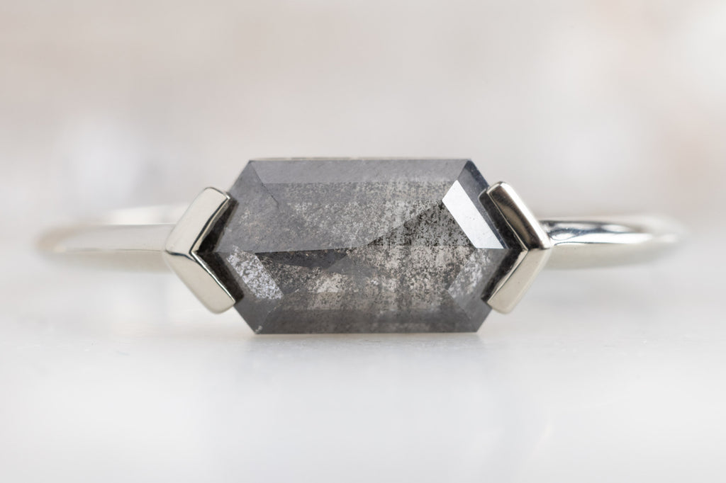 The Sage Ring with a Black Hexagon Diamond