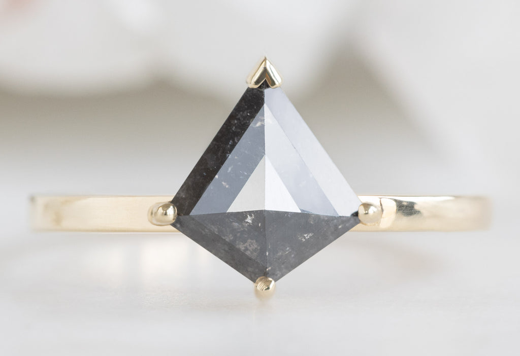 The Sage Ring with a Black Kite Shaped Diamond
