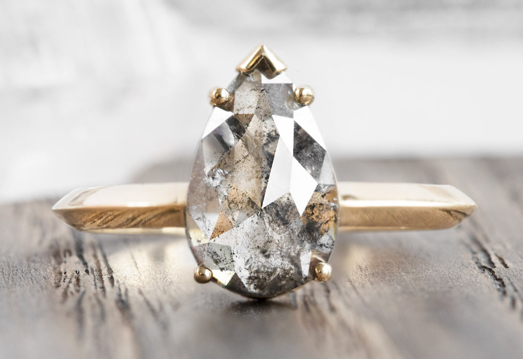 The Sage Ring with a Rose-Cut Salt and Pepper Diamond
