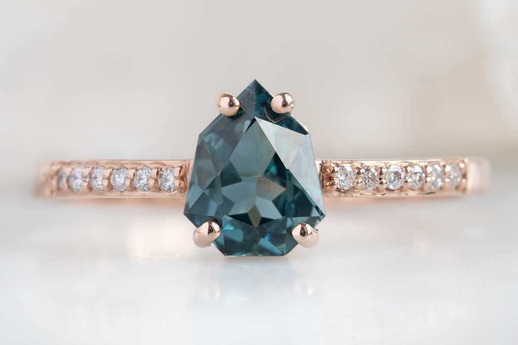 The Willow Ring With a Shield Cut Sapphire