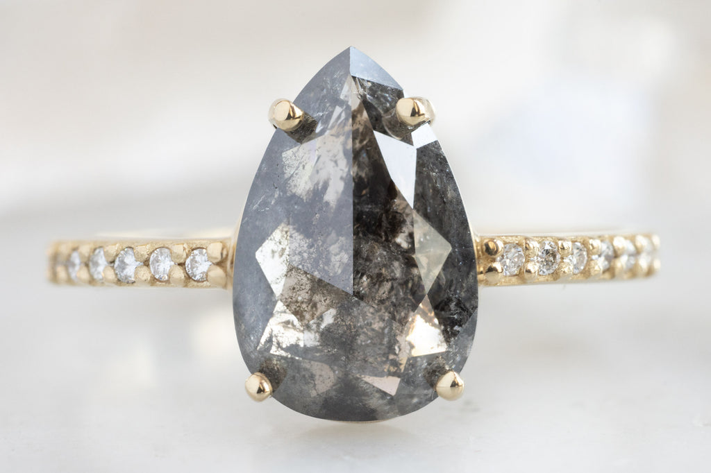 The Willow Ring with a Black Rose-Cut Diamond