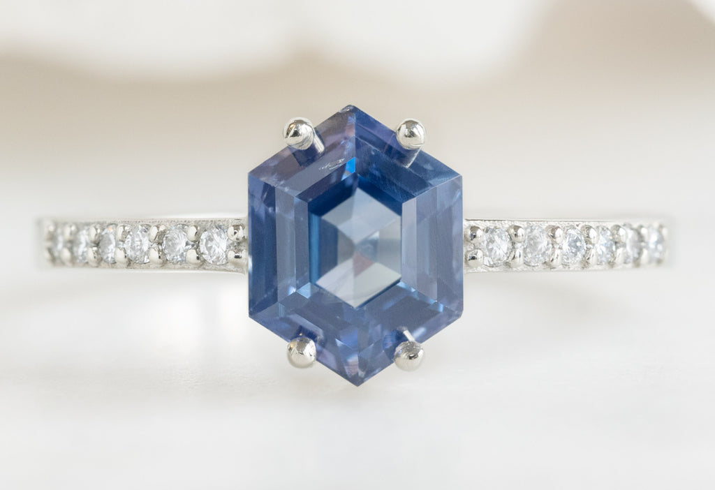 The Willow Ring with a Blue Violet Sapphire