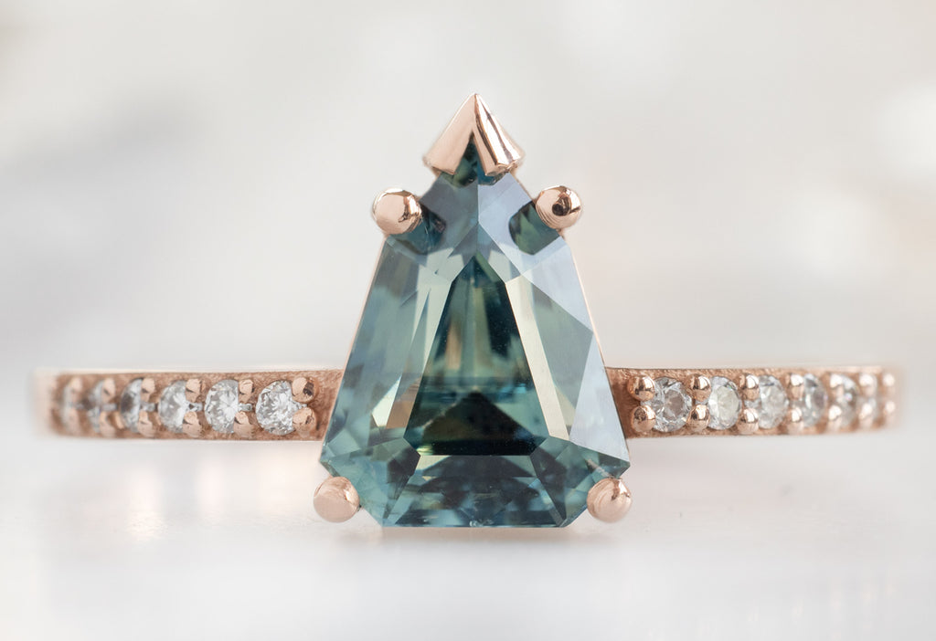 The Willow Ring with a Geometric Sapphire