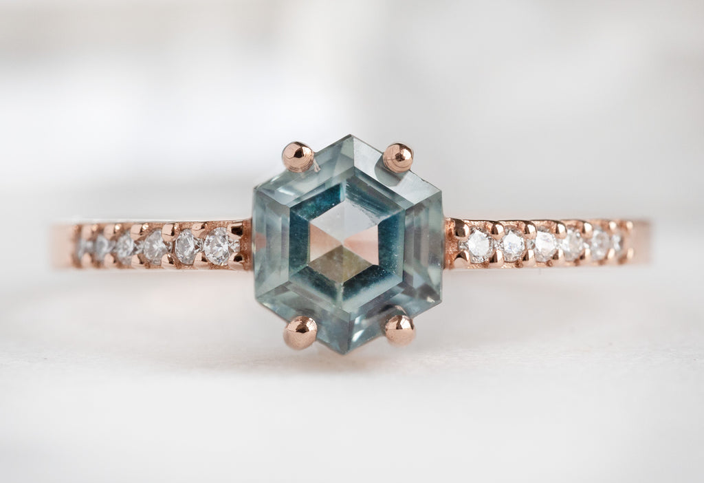 The Willow Ring with a Hexagon-Cut Montana Sapphire