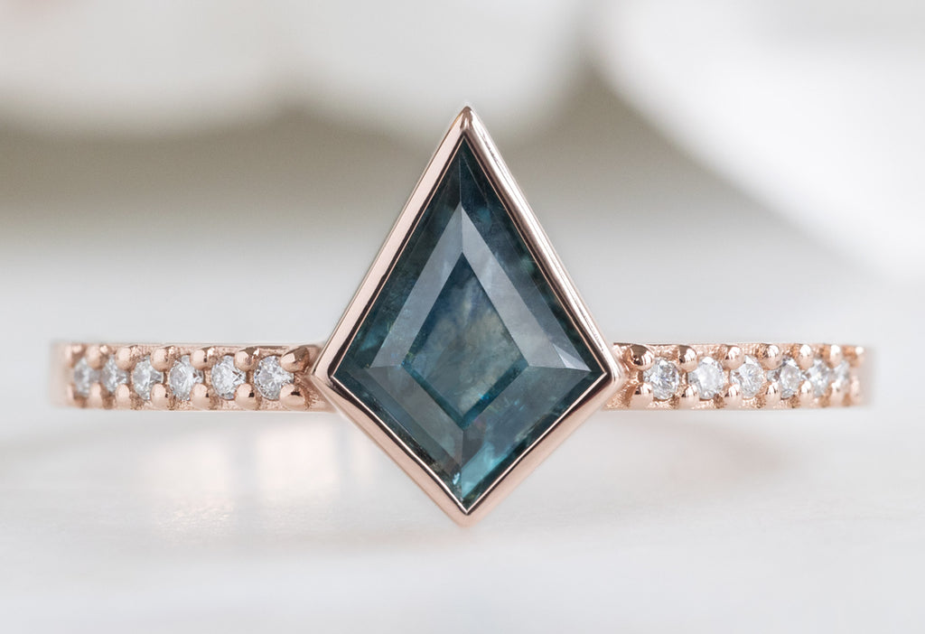 The Willow Ring with a Kite-Shaped Montana Sapphire