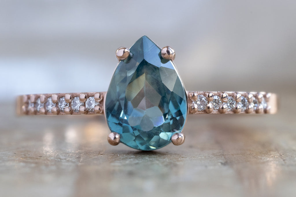 The Willow Ring with a Pear-Cut Montana Sapphire