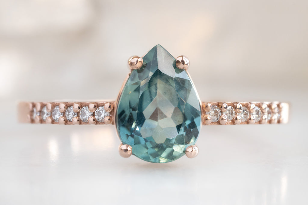 The Willow Ring with a Pear-Cut Montana Sapphire