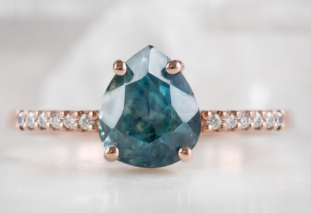 The Willow Ring with a Pear-Cut Montana Sapphire