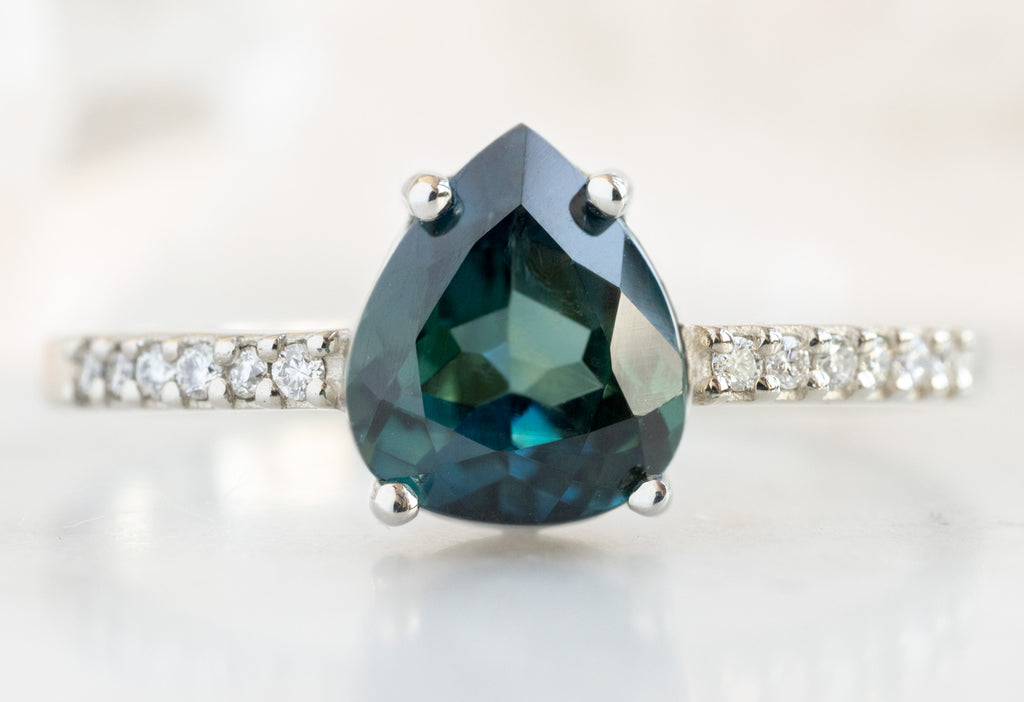 The Willow Ring with a Pear-Cut Sapphire