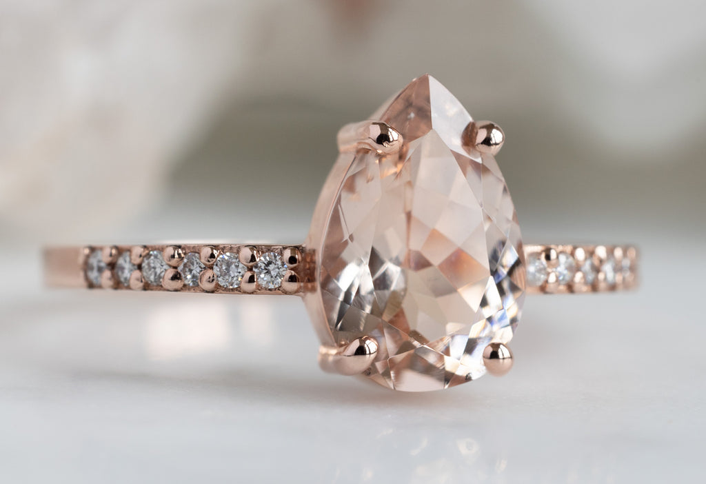 The Willow Ring with a Pear-Cut Morganite