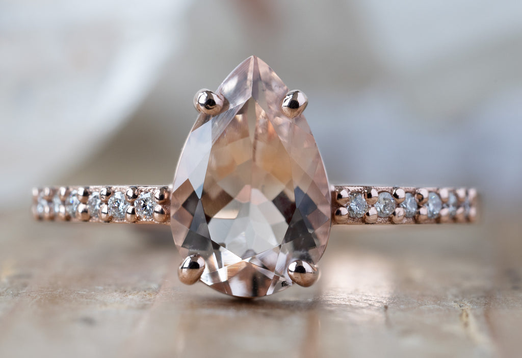 The Willow Ring with a Pear-Cut Morganite