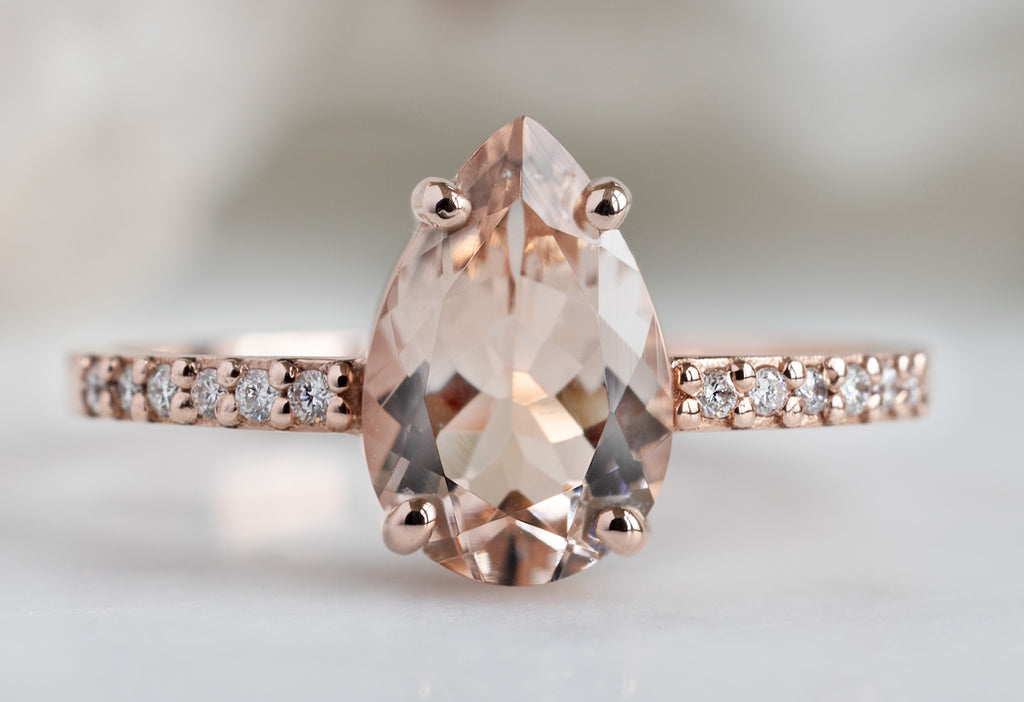 The Willow Ring with a Pear-Cut Morganite