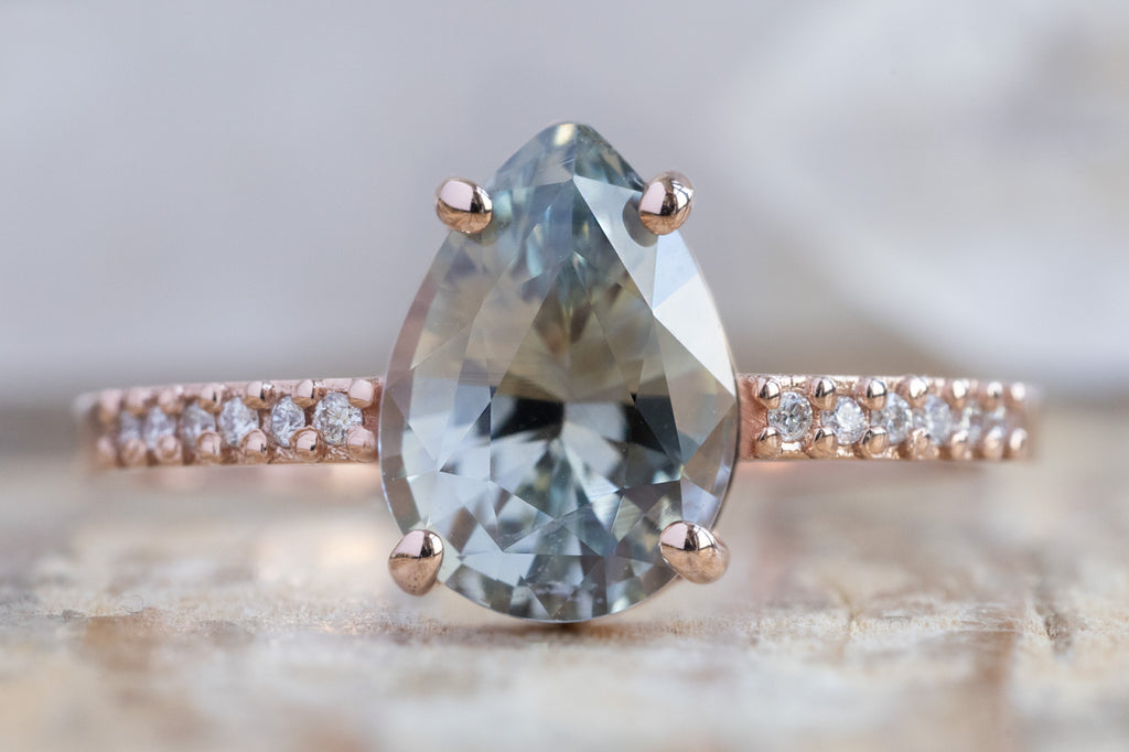 The Willow Ring with a Pear Cut Sapphire