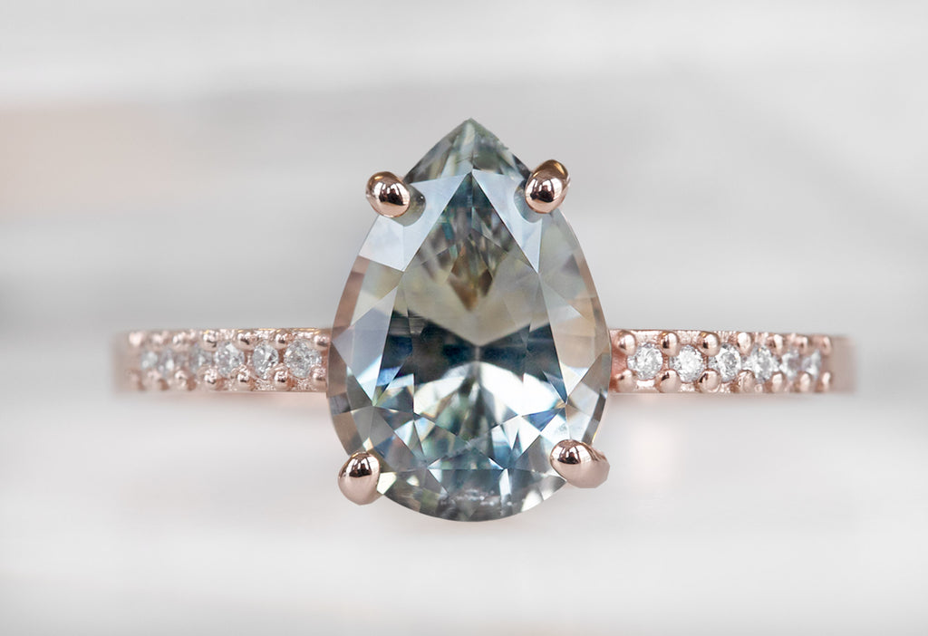 The Willow Ring with a Pear Cut Sapphire