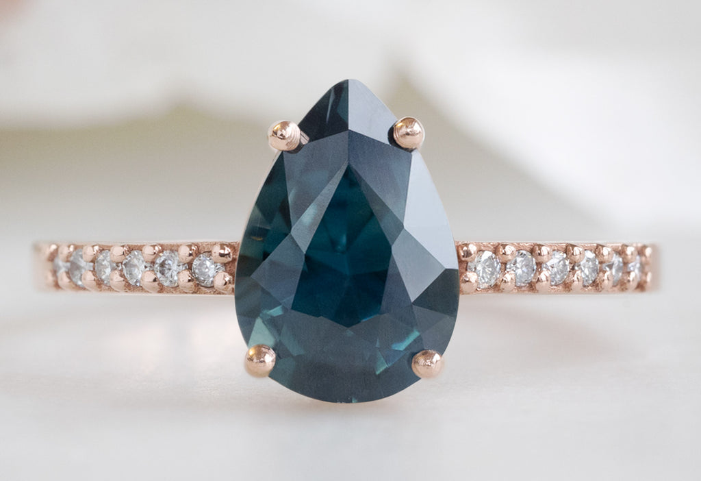 The Willow Ring with a Pear-Cut Sapphire