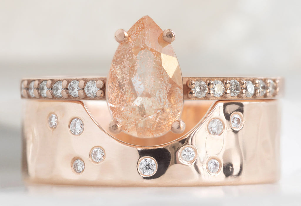 The Willow Ring with a Pear-Cut Sunstone
