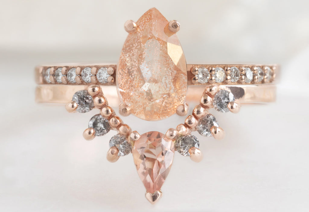 The Willow Ring with a Pear-Cut Sunstone