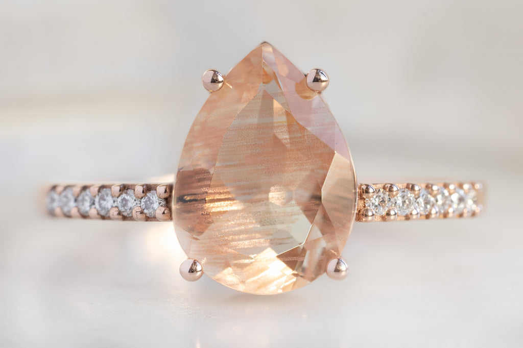The Willow Ring with a Pear-Cut Sunstone