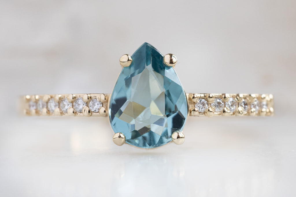 The Willow Ring with a Pear Cut Tourmaline