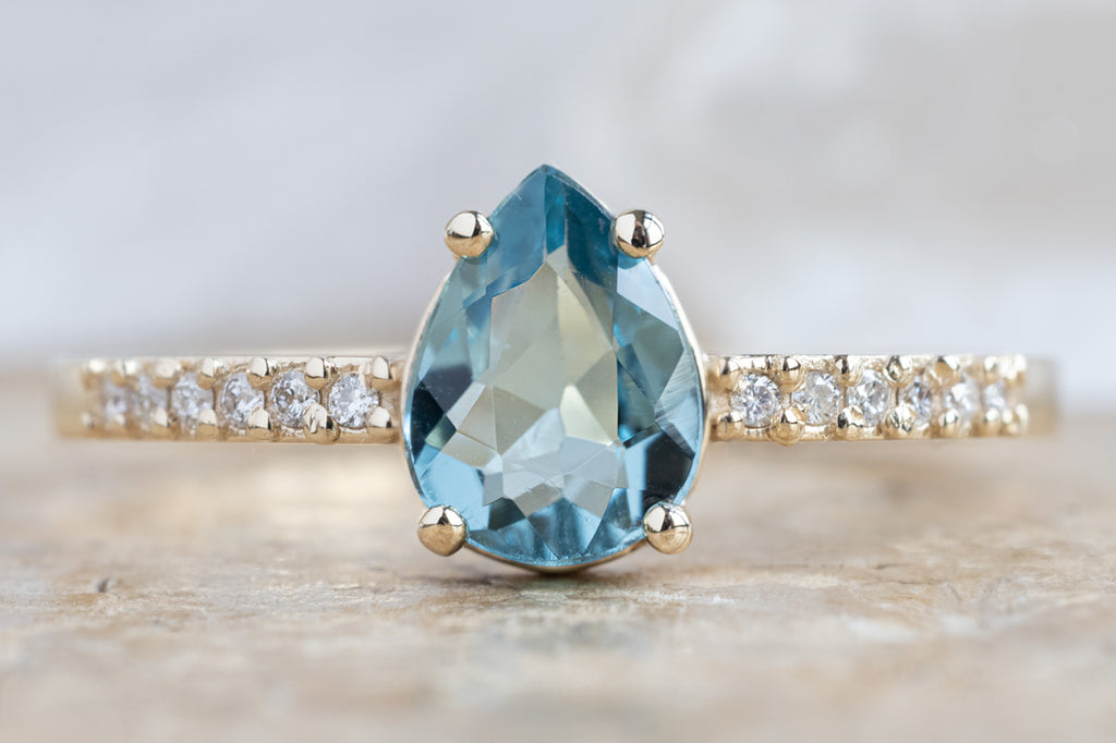 The Willow Ring with a Pear Cut Tourmaline