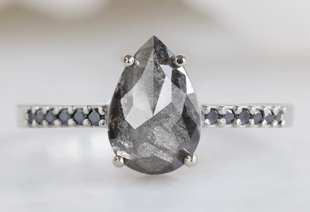 The Willow Ring with a Rose-Cut Black Diamond