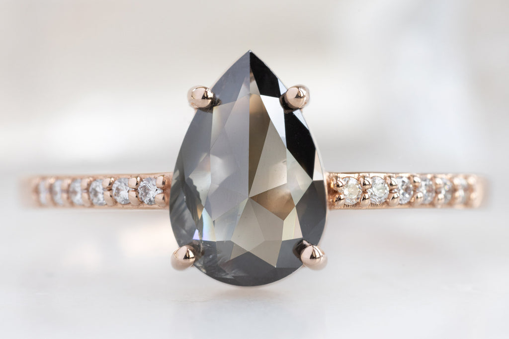 The Willow Ring with a Rose-Cut Black Diamond