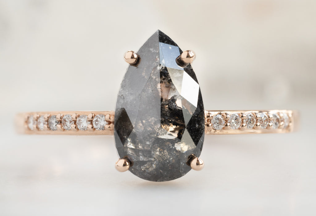 The Willow Ring with a Rose-Cut Black Diamond