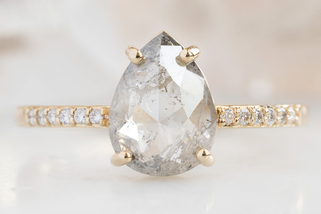 The Willow Ring with a Rose-Cut Icy-White Diamond