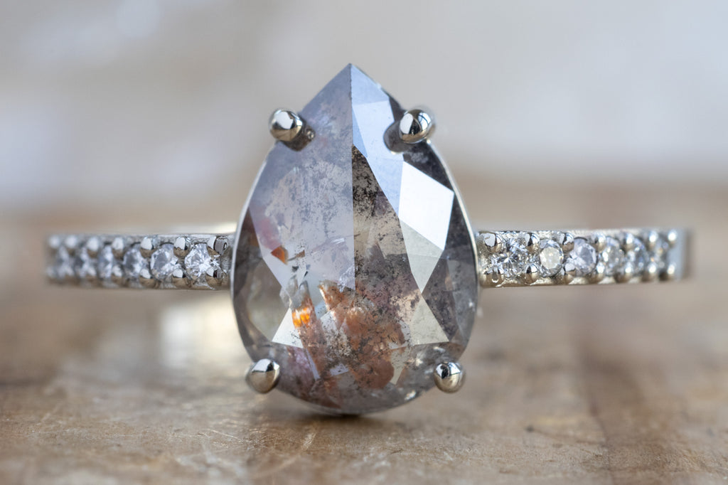 The Willow Ring with a Rose-Cut Red Diamond