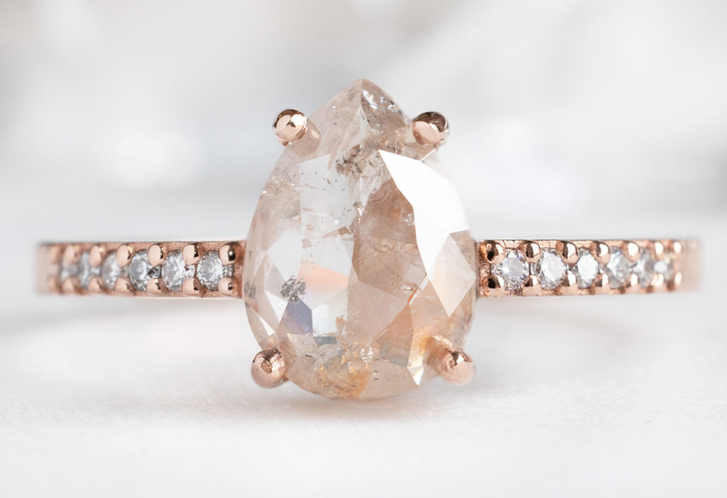 The Willow Ring with a Rose-Cut Red Diamond