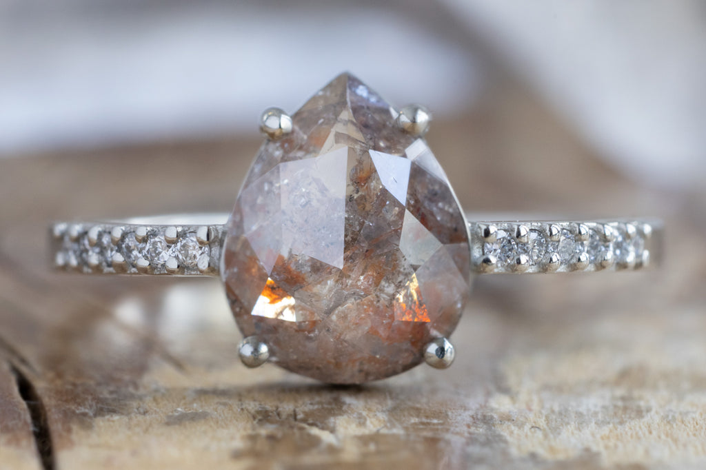 The Willow Ring with a Rose-Cut Red Diamond