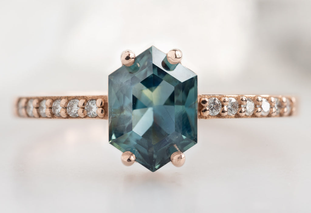The Willow Ring with a Sapphire Hexagon
