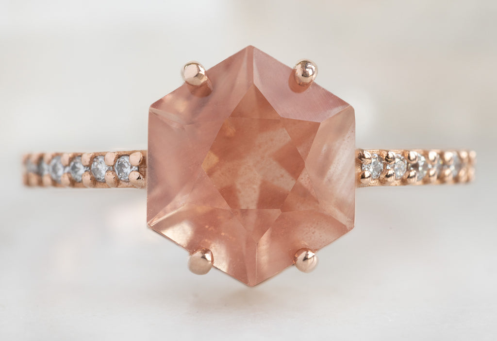 The Willow Ring with a Sunstone Hexagon