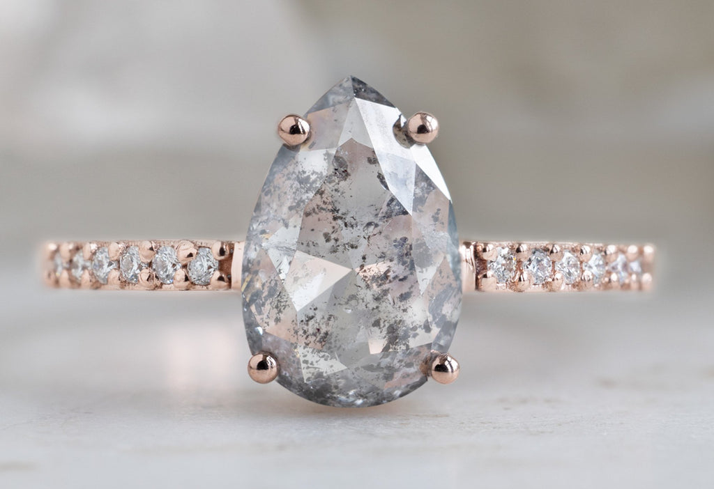 The Willow Ring with a Rose-Cut Salt and Pepper Diamond