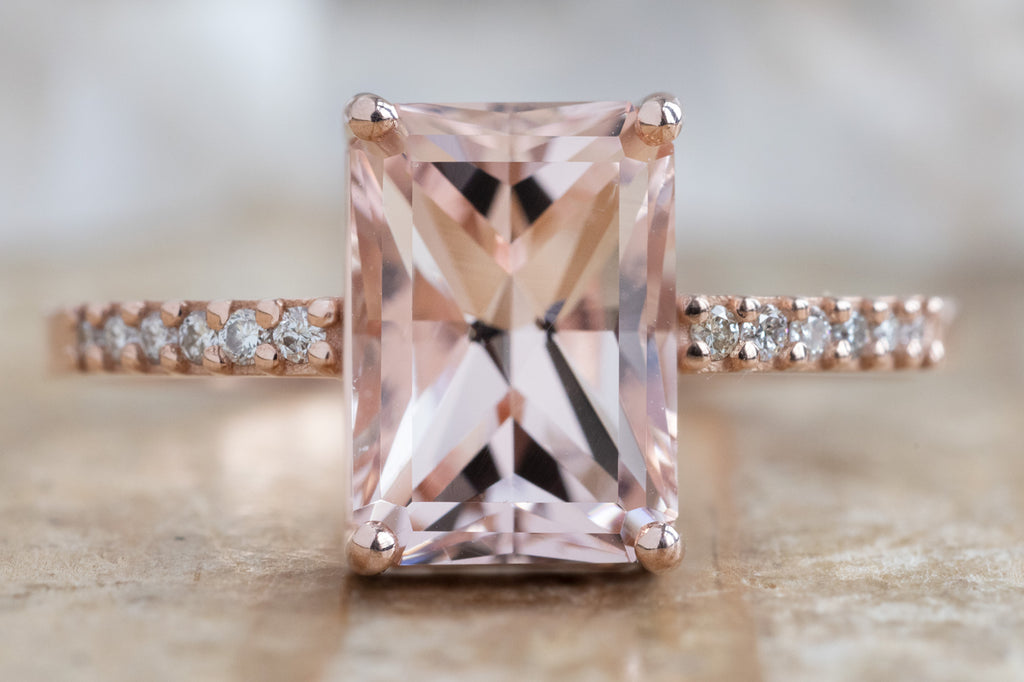The Willow Ring with an Emerald-Cut Morganite